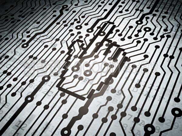 帶有鼠標光標的網絡開發概念電路板